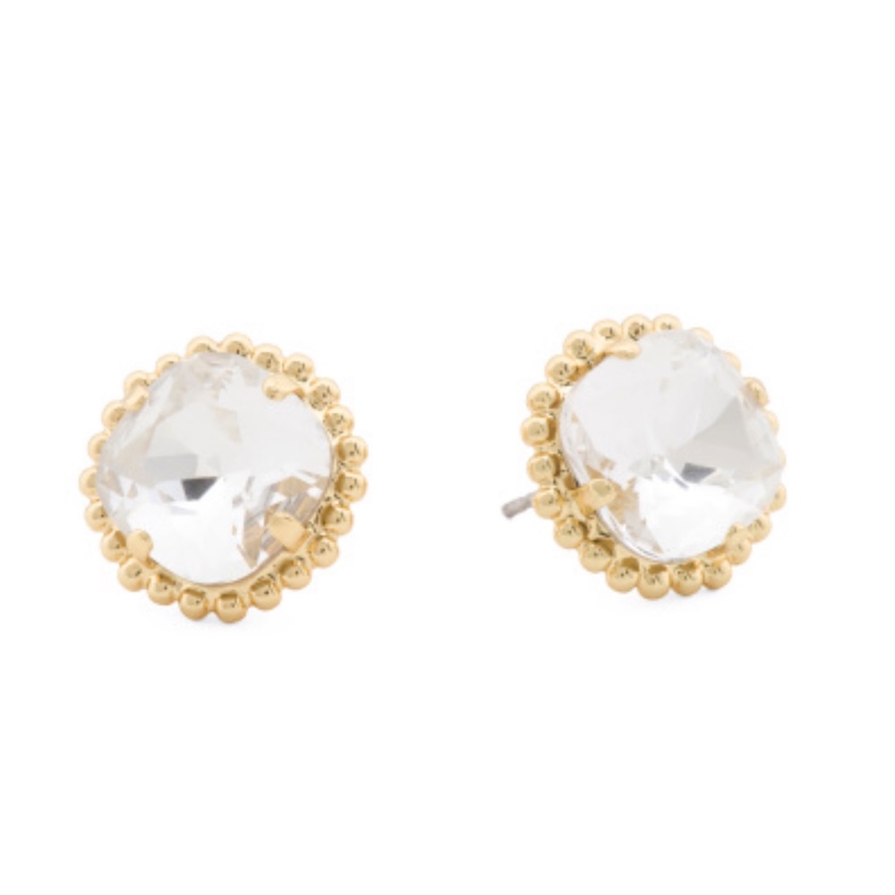 Sorrelli Cushion-Cut Solitaire Stud Earring in Crystal and Gold NWT - Picture 3 of 16